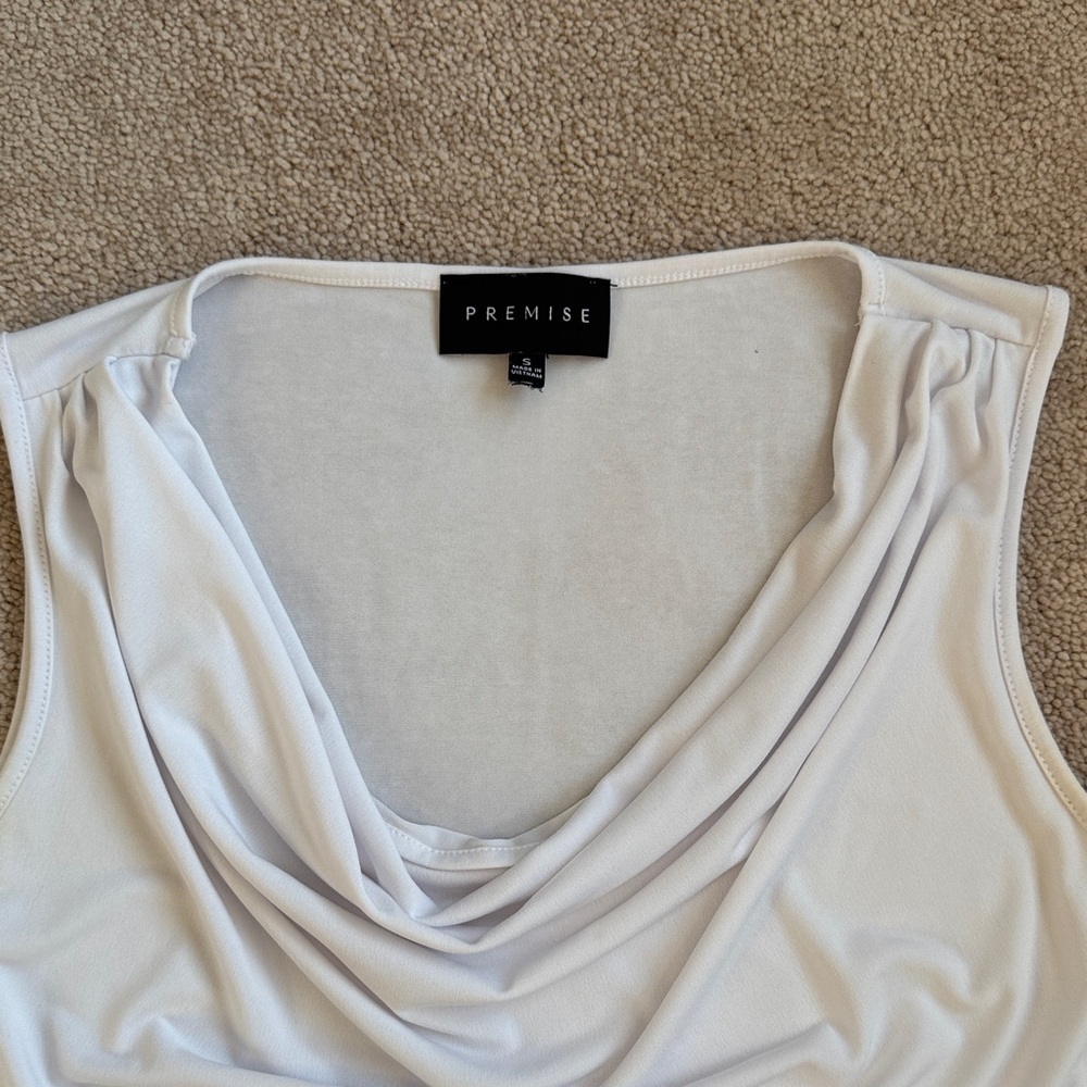 Ivory Sleeveless Women's Blouse - Picture 2 of 4